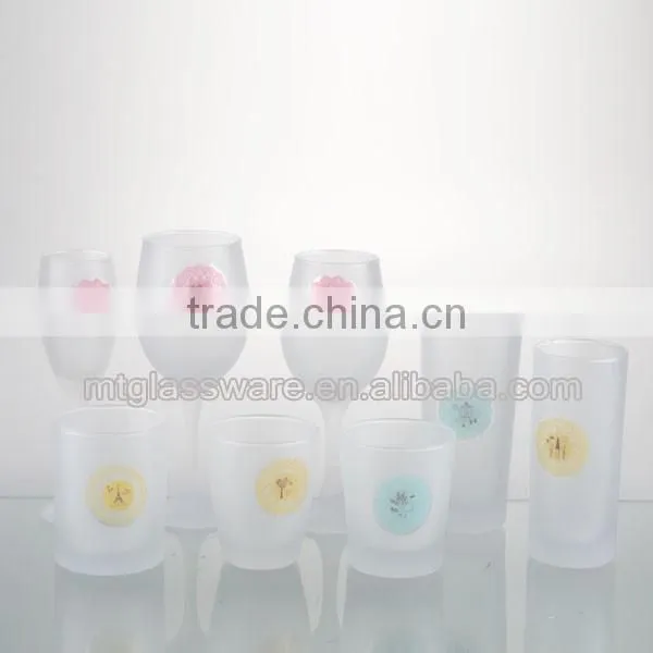 2016newes top grade mask detal paper transfer series wine galss set