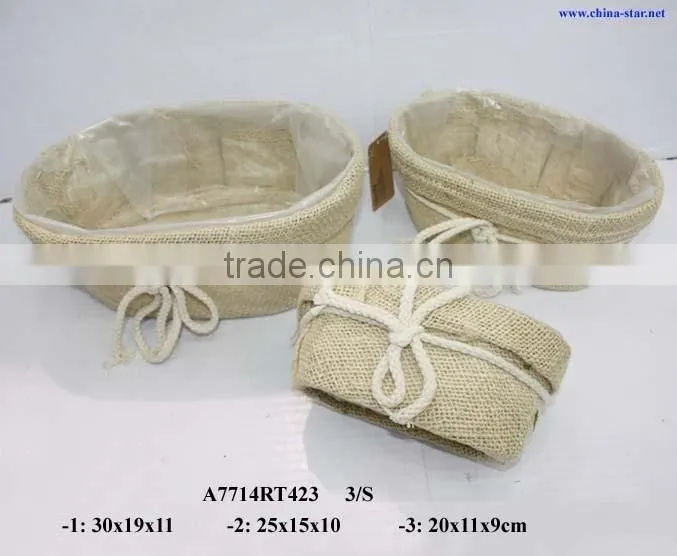handmade rectangle jute basket drawers