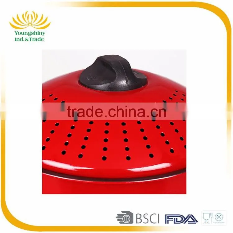 Red Carbon Steel 7PC Strainer Cheap Cookware Set