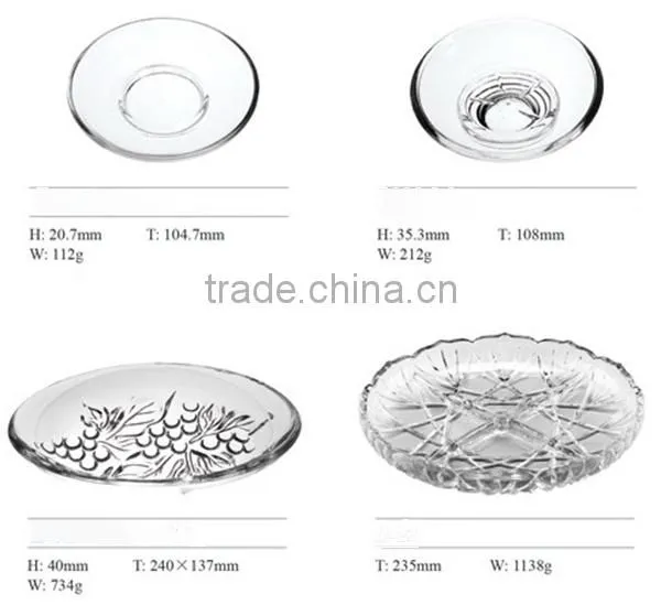 round glass plate with printing of superior quality