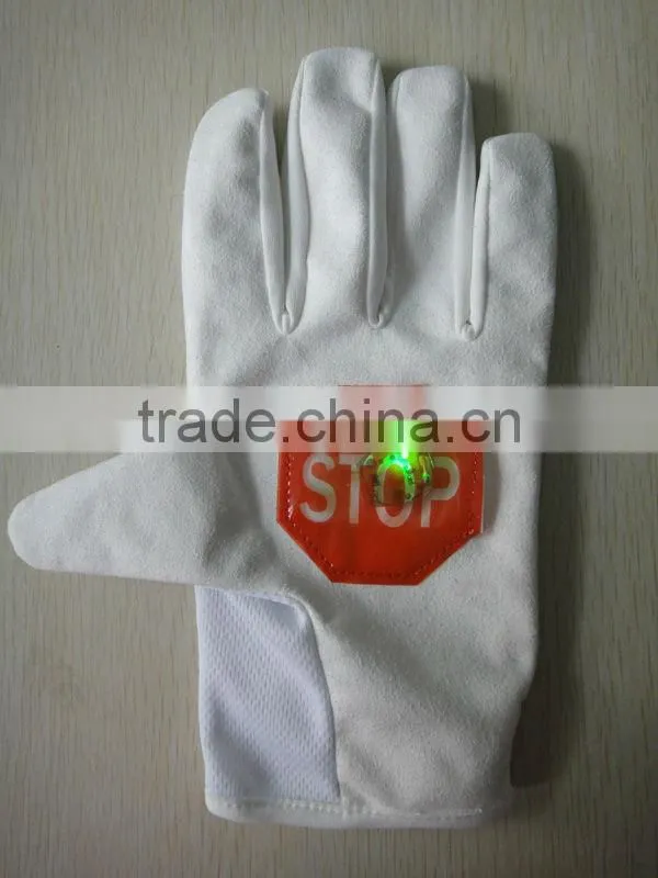 LED Palm Reflective Safety Traffic Gloves ZMR733