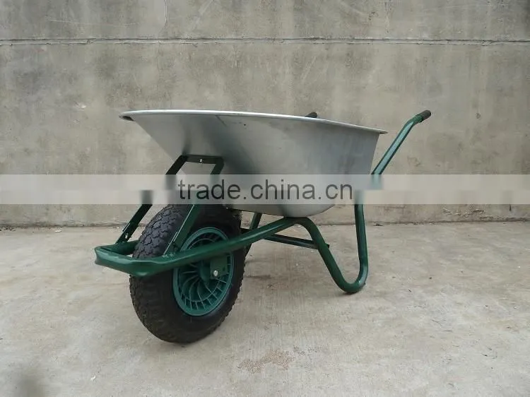 2016 hot selling one wheel zined wheelbarrow for wholesale export