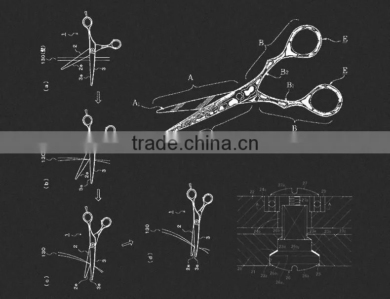 Silver special design hair cutting scissor