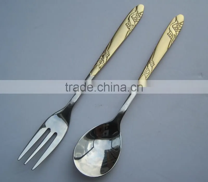 wholesale stainless gold plated spoon for promotional gift