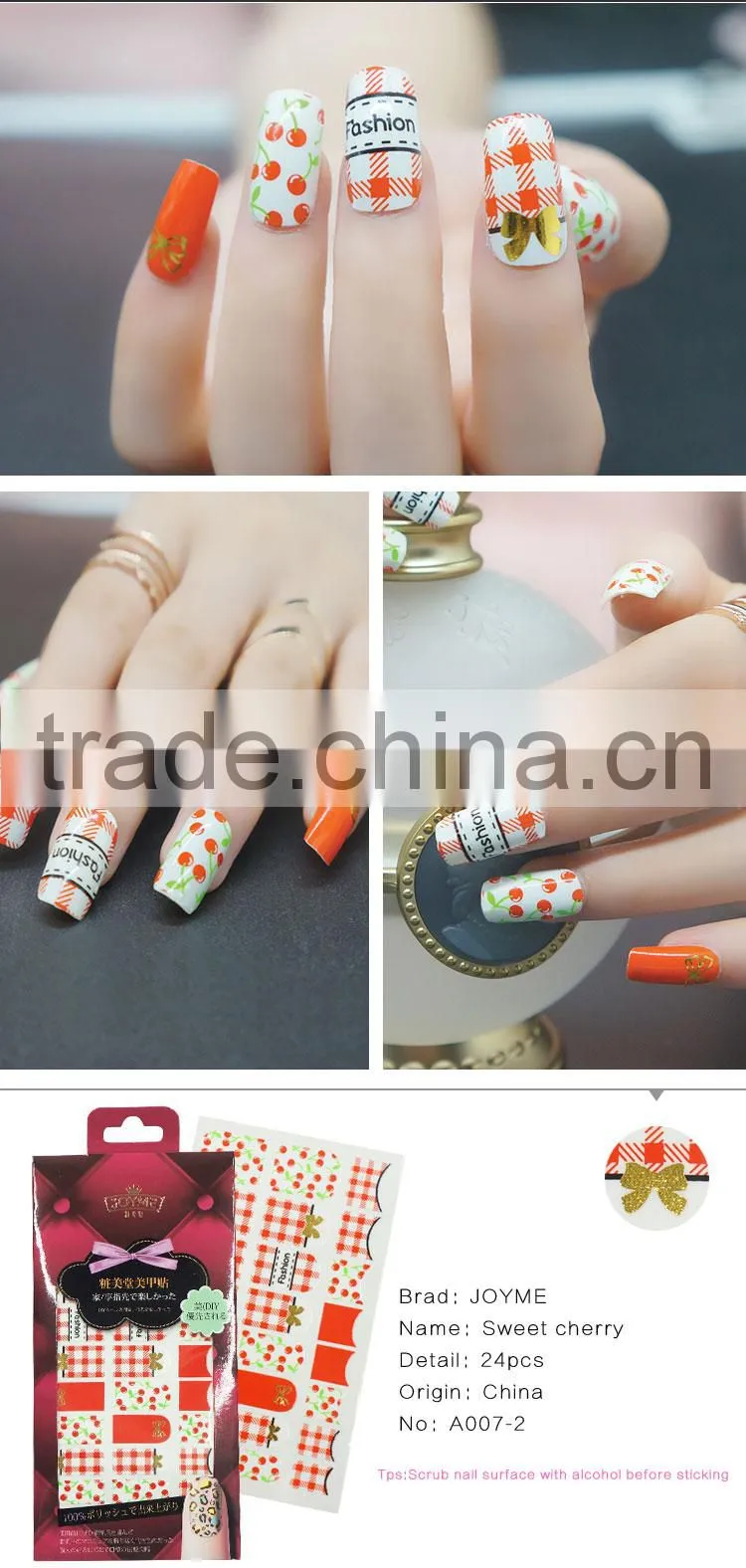 wholesale new style fashion adhensive nail art stickers