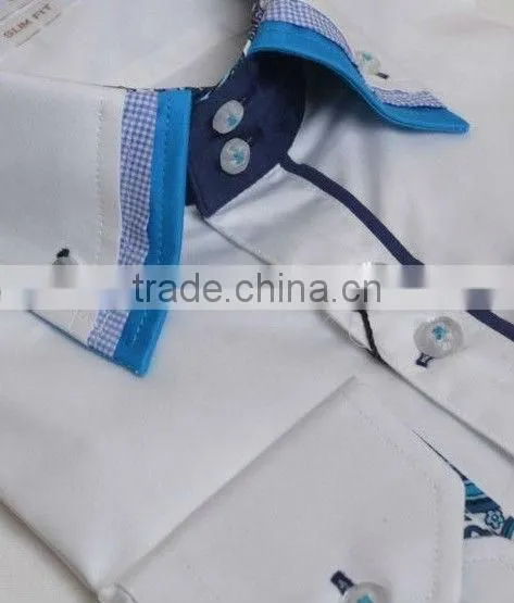 Italian designs shirts Mens Double High collar shirts casual formal man shirts