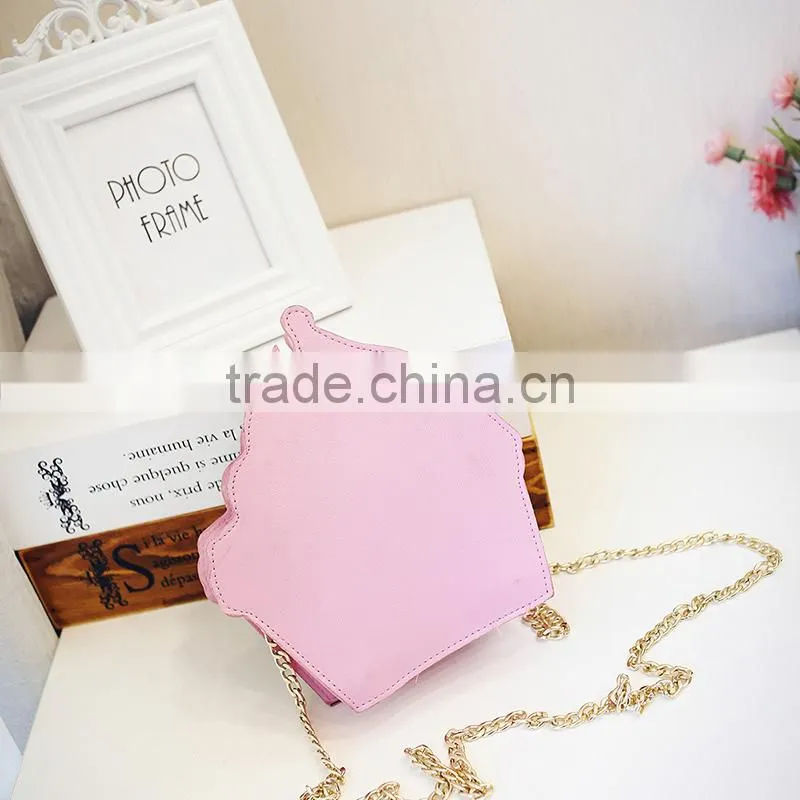 2017 New Cute Cartoon PU Leather Women Ice Small Chain Clutch Crossbody bags Girl Shoulder Messenger bag