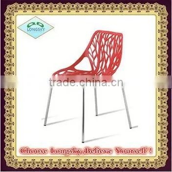 modern furniture stackable plastic chair with metal legs dinning chair