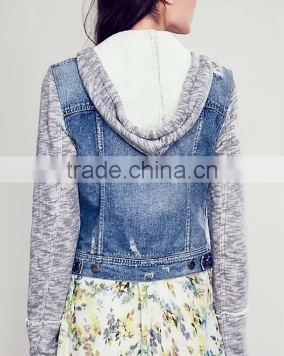 Runwaylover EY1062C Custom spring coats and jackets woman wholesale denim jackets