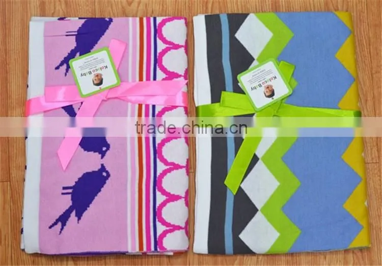 Floral warm fashion wool baby blanket wholesale