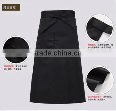 Hotel kitchen promotional advertising terylene black half-length work order processing custom logo manufacturers wholesale apron