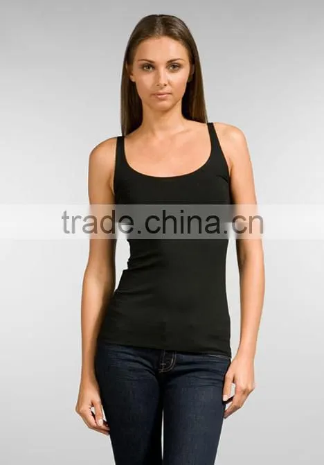 women's skinny black top tank