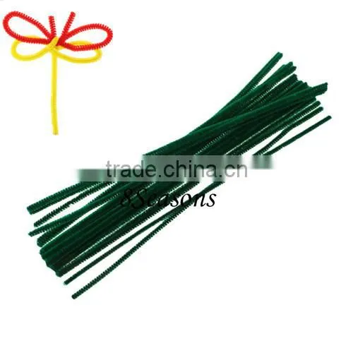 Dark green DIY Christmas Terylene Chenille Stick Pipe Cleaner Craft 30cm