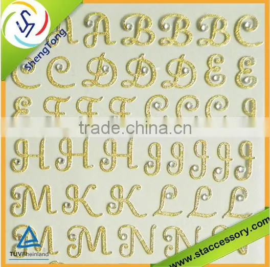 wholesale DIY glitter gold letter stickers