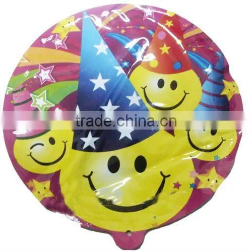 Smile shape self inflatable foil balloon