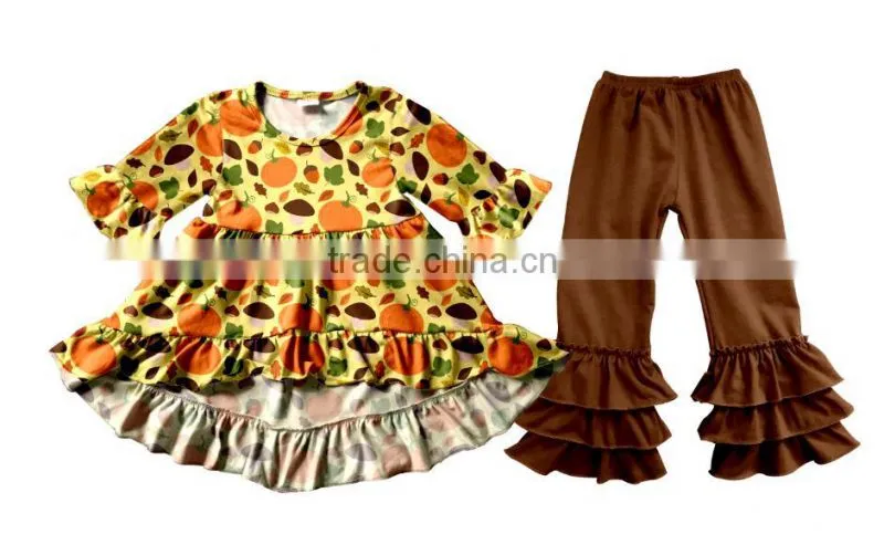 2017 children halloween clothes wholesale chevron fall 2pcs outfit baby winter clothing