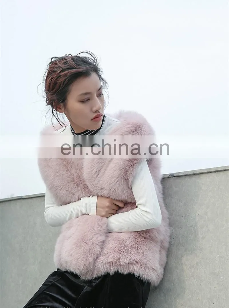 Natural Fox Fur Vest Hot Selling Warm Winter Vest Women Real Fox Fur Coat