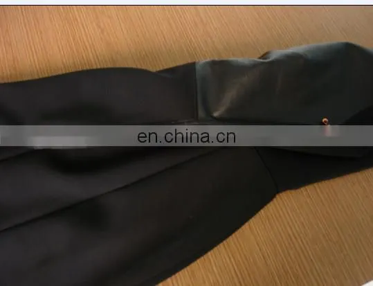 ladies sexy sheep leather and knitted fabric skirt with gold zipper in side and back
