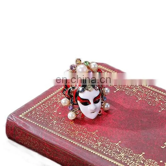 MCH-2327 2017 Fashion wholesale new design ladies Chinese style Beijing Opera Facial Masks diamante finger ring