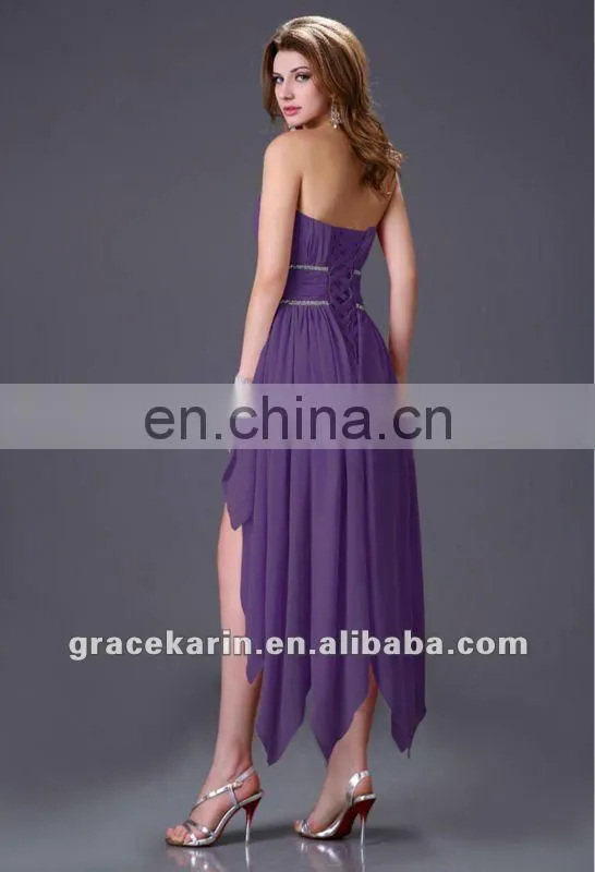 2015 Grace karin 2 Colors short front and long back Off shoulder cocktail dresses CL4094-1#