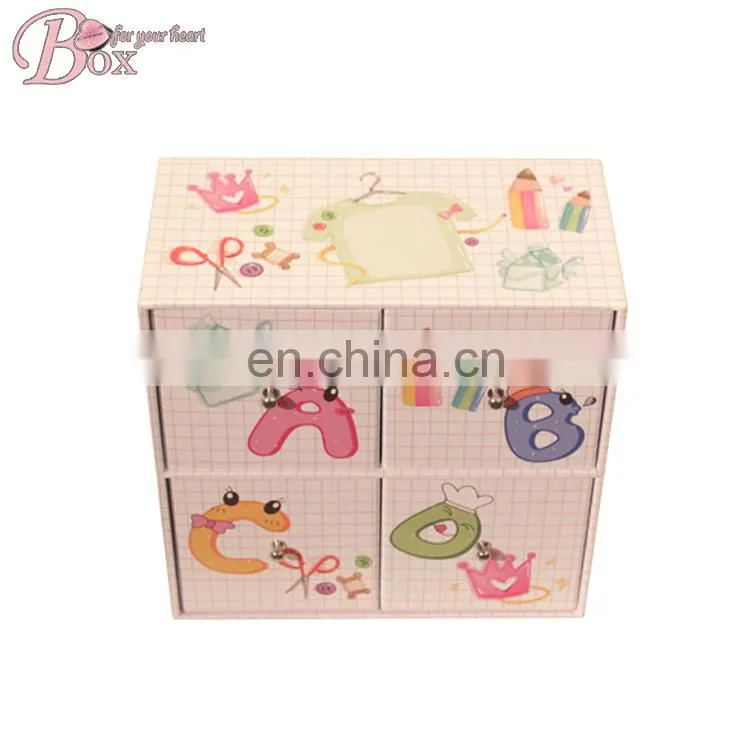 Four Drawers Printing Student Stationery Storage Box