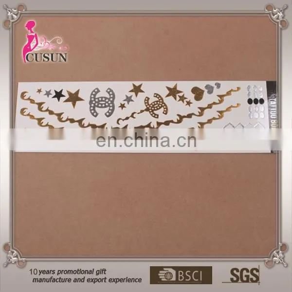 Gold And Silver Metallic Temporary Tattoo