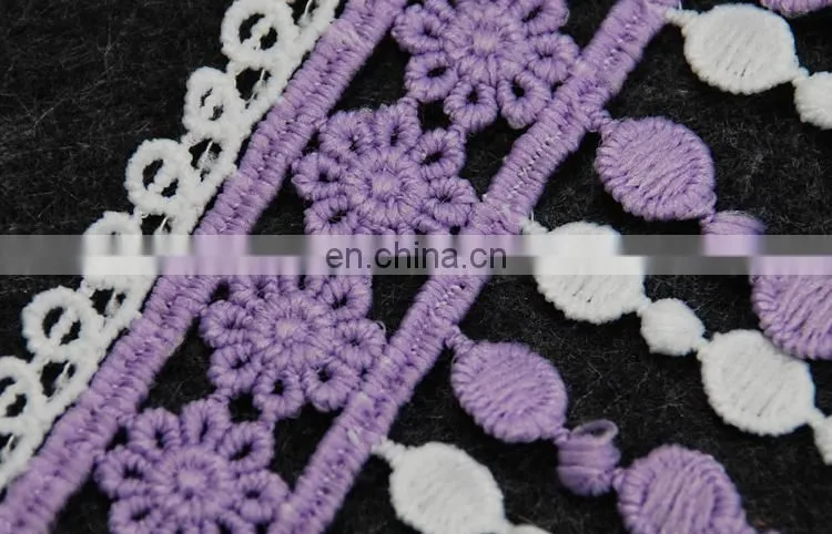New fancy embroidery polyester lace trim lollipop lace fringe trim for garment