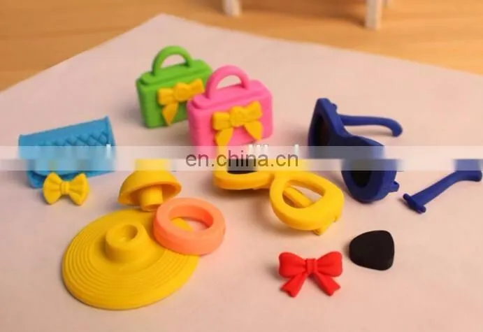 3D Erasers Top Hat/Glasses/Purse Girl's Eraser