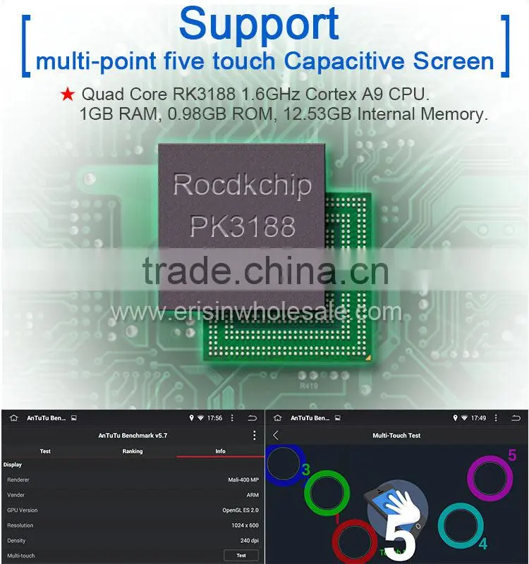 Erisin ES2681P 7" 2 Din Android 4.4.4 Car DVD Player for Astra H