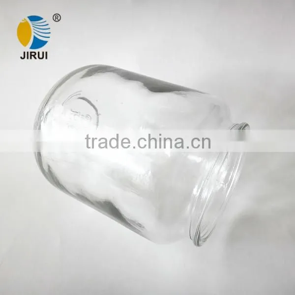 400ml transparent glass drinking mason jar without cap