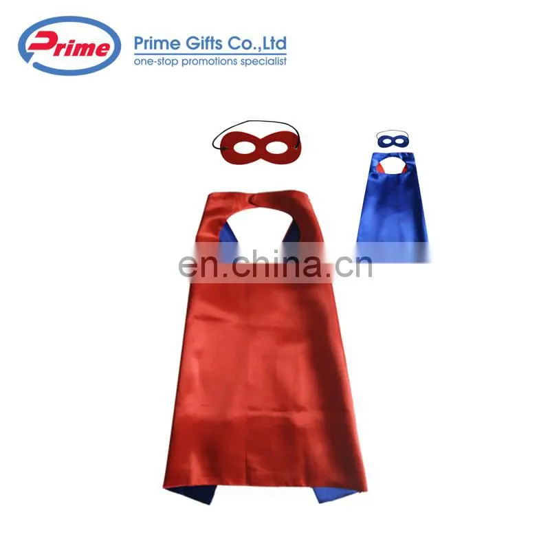 2021 Double Layers Superhero Costume Kid Adult Cape With Custom Mask For Kids Halloween Party Birthday Cosplay Costumes Set