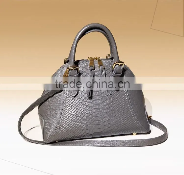 Hot selling wholesale custom ladies embossed python leather handbag tote bag for women