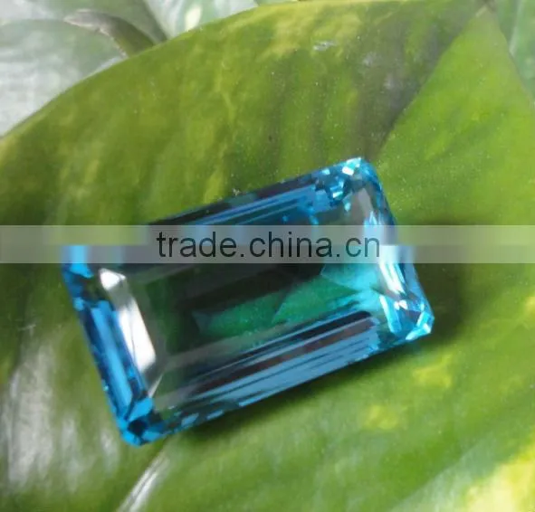 Natural Swiss Blue topaz Emerald cut gems calibrated cabochon