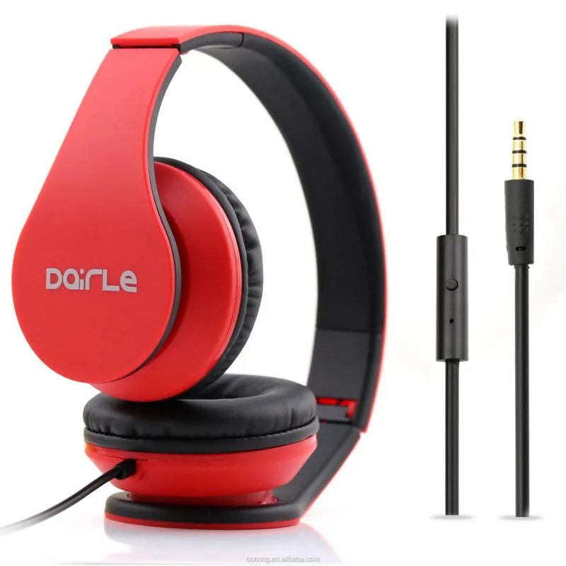 Promotional high quality mega bass 40mm speaker headphone with retractable cable
