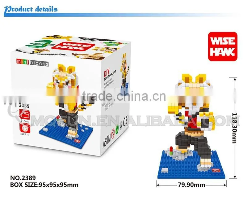 Mini Qute Kawaii WISE HAWK Kung Fu Panda 2 Po Master Monkey plastic building blocks bricks Anime cartoon model educational toy