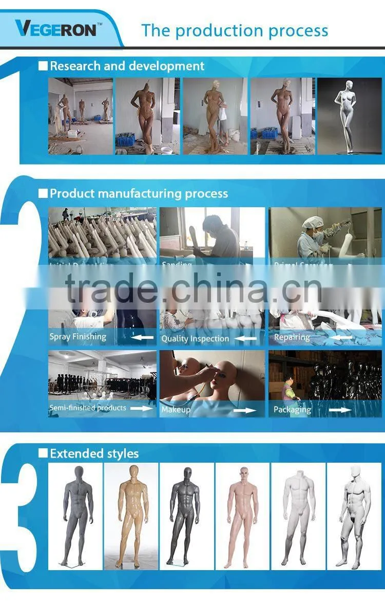 high quality half body fiberglass male mannequin