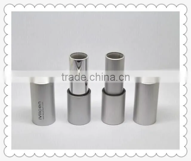 high quality matte silver magnet round metal lipstick holder