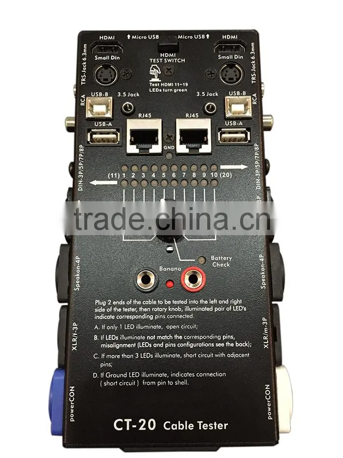 Network Audio Rj45 And USB Line Tester With Black Color CT-20