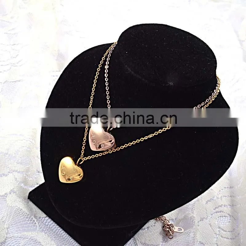 Fashion Jewellery Necklace Heart Style Stainless Steel Jewelry Gold Necklace