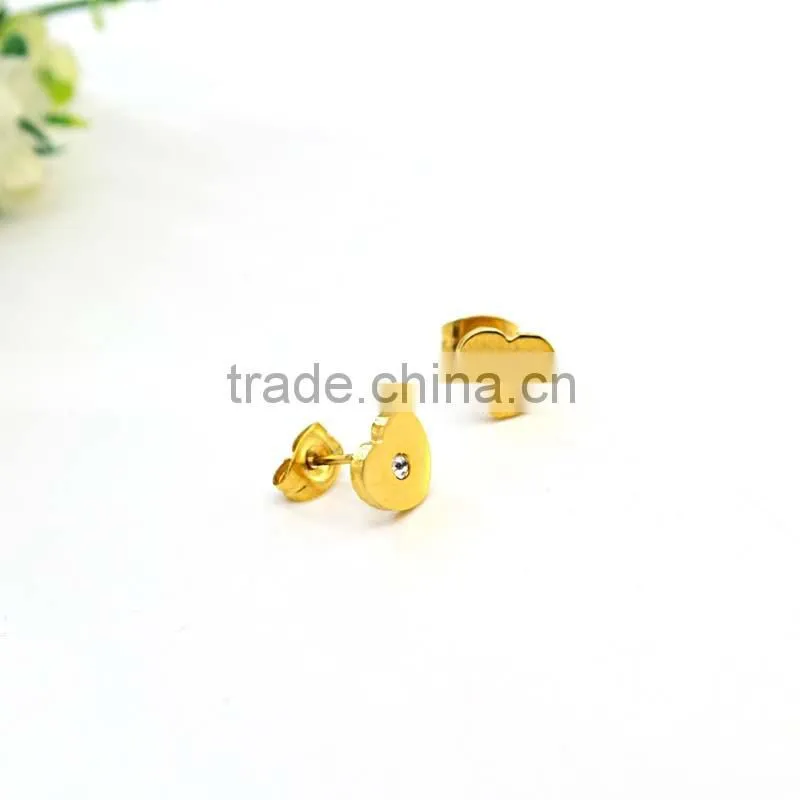 New gold plated jewelry 316l stainless steel jewelry gold earrings