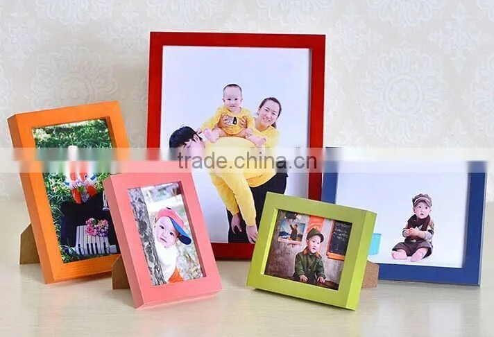 Eco-friendly Home Decor Colorful Natural Wood Photo Frame