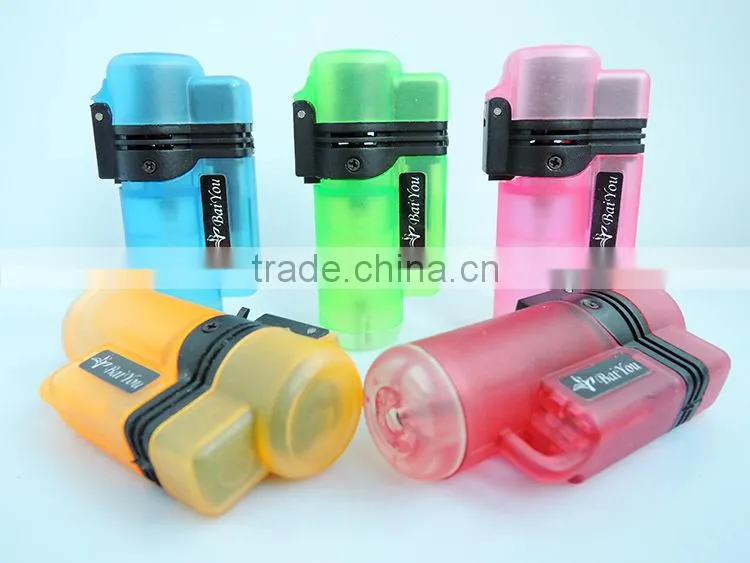 translucent refillable gas jet lighter torch lighter blue flame