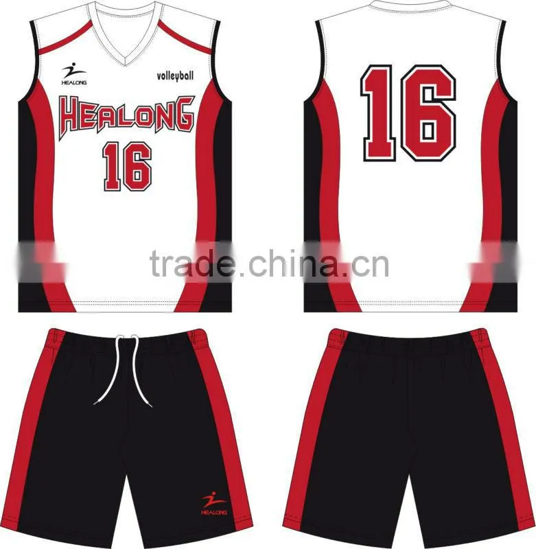 100%polyester volleyball wear with custom design jersey