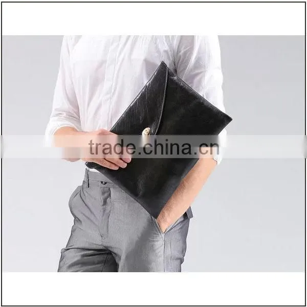 2014 fashion leather clutch bag for men oversize envelope clutch bag