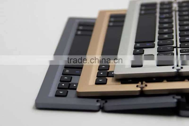 2015 Newest design universal folding Bluetooth aluminum keyboard for all tablets and smart phones