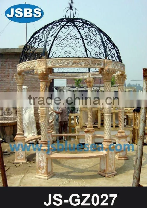 Marble garden column gazebo