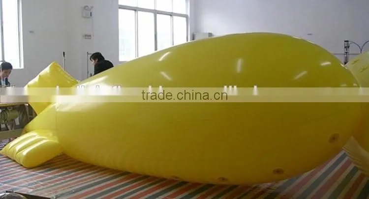 6mL Yellow PVC inflatable balloon helium blimp helium balloon