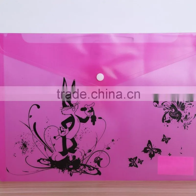 My clear bag A4 PP material button type folder