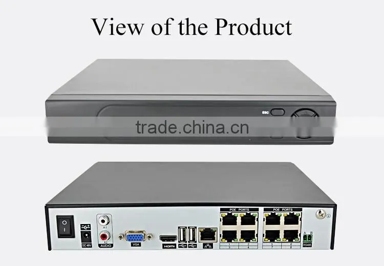 IE,Chrome,Firefox,Safari supported h 264 8 channel network dvr, 8CH POE NVR support 1 SATA Hard disk