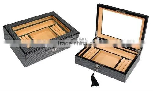 wholesale matt ebony finish 18 pair wooden cufflink case